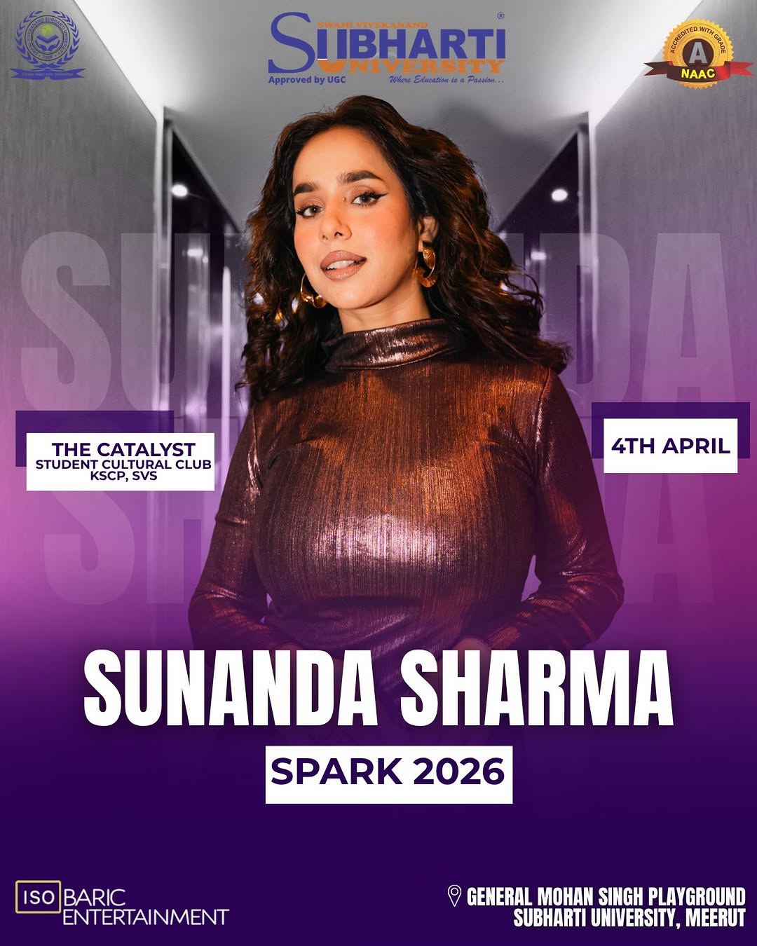 Spark 2026 event poster featuring Sunanda Sharma